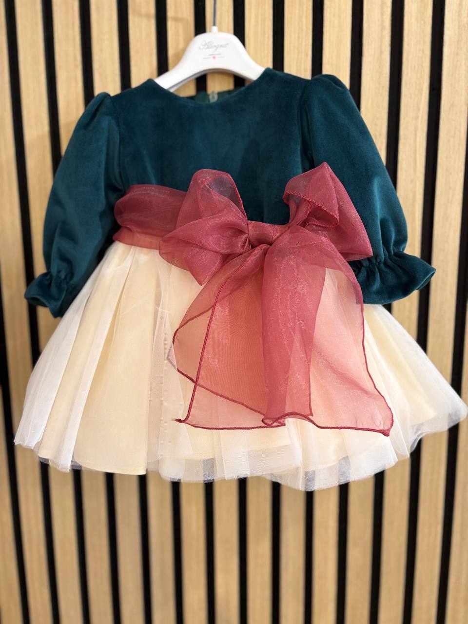 Abito TRICOLORE CON FIOCCO ORGANZA ALLEGRA