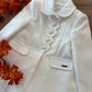 CAPPOTTO BIANCO CON COLLETTO E BOTTONI RIVESTITI