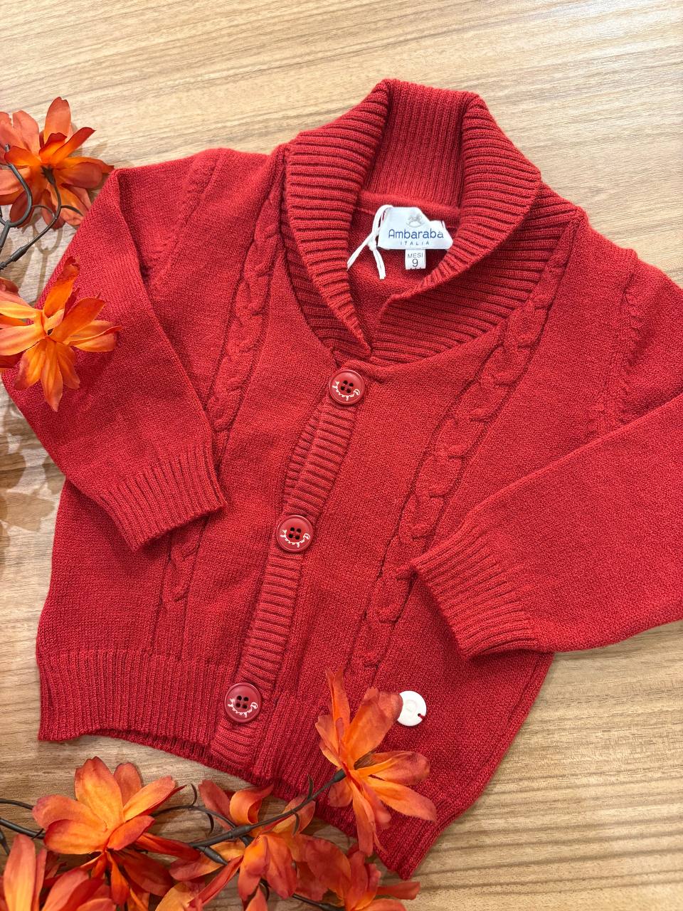 Cardigan bordeaux TRECCIA AMBARABÀ