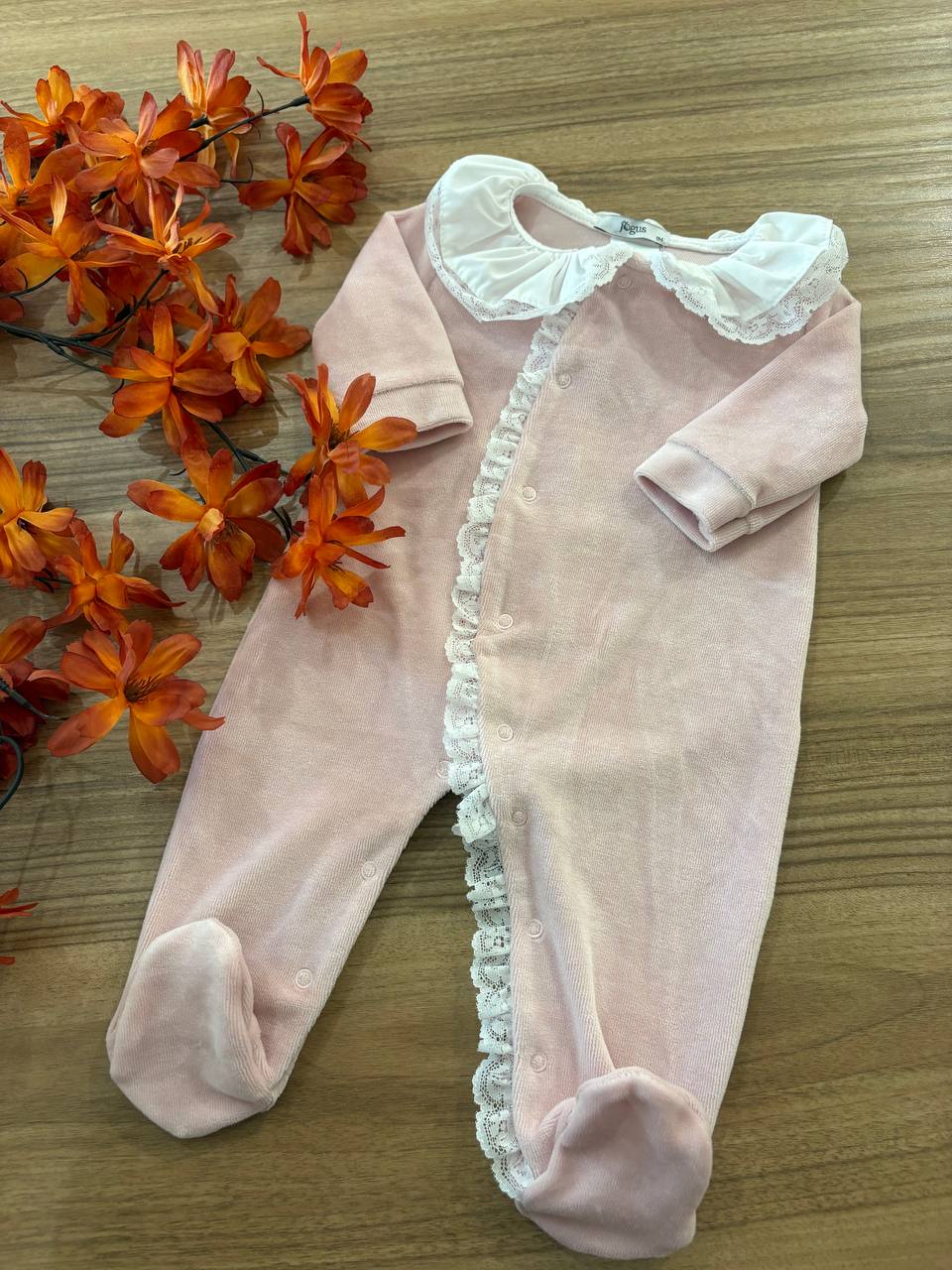 Tutina ROSA IN CINIGLIA CON PIZZO