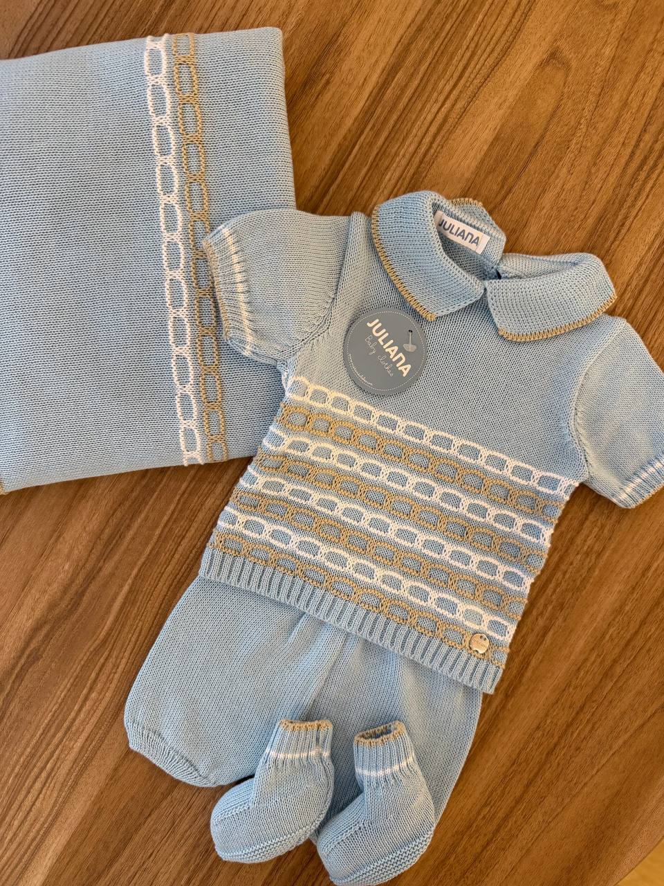 PAGLIACCETTO AZZURRO BIANCO E BEIGE JULIANA