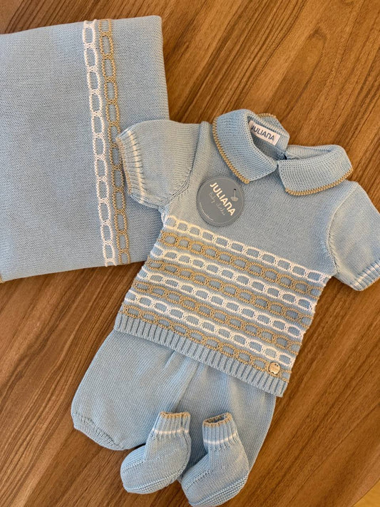 PAGLIACCETTO AZZURRO BIANCO E BEIGE JULIANA