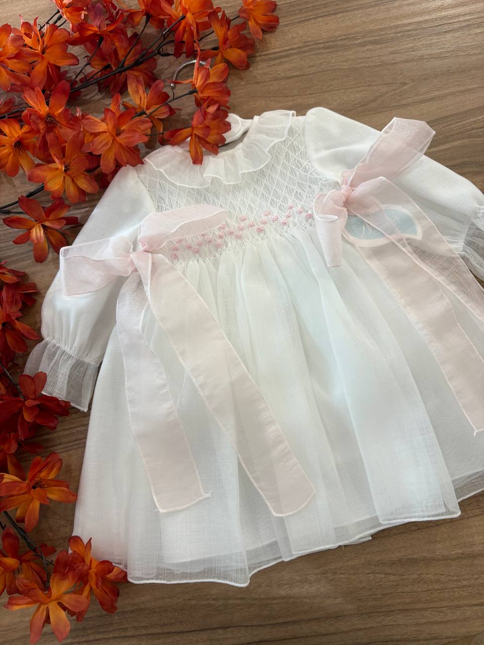 Abito Battesimale PUNTO SMOCK ROSA NISERET