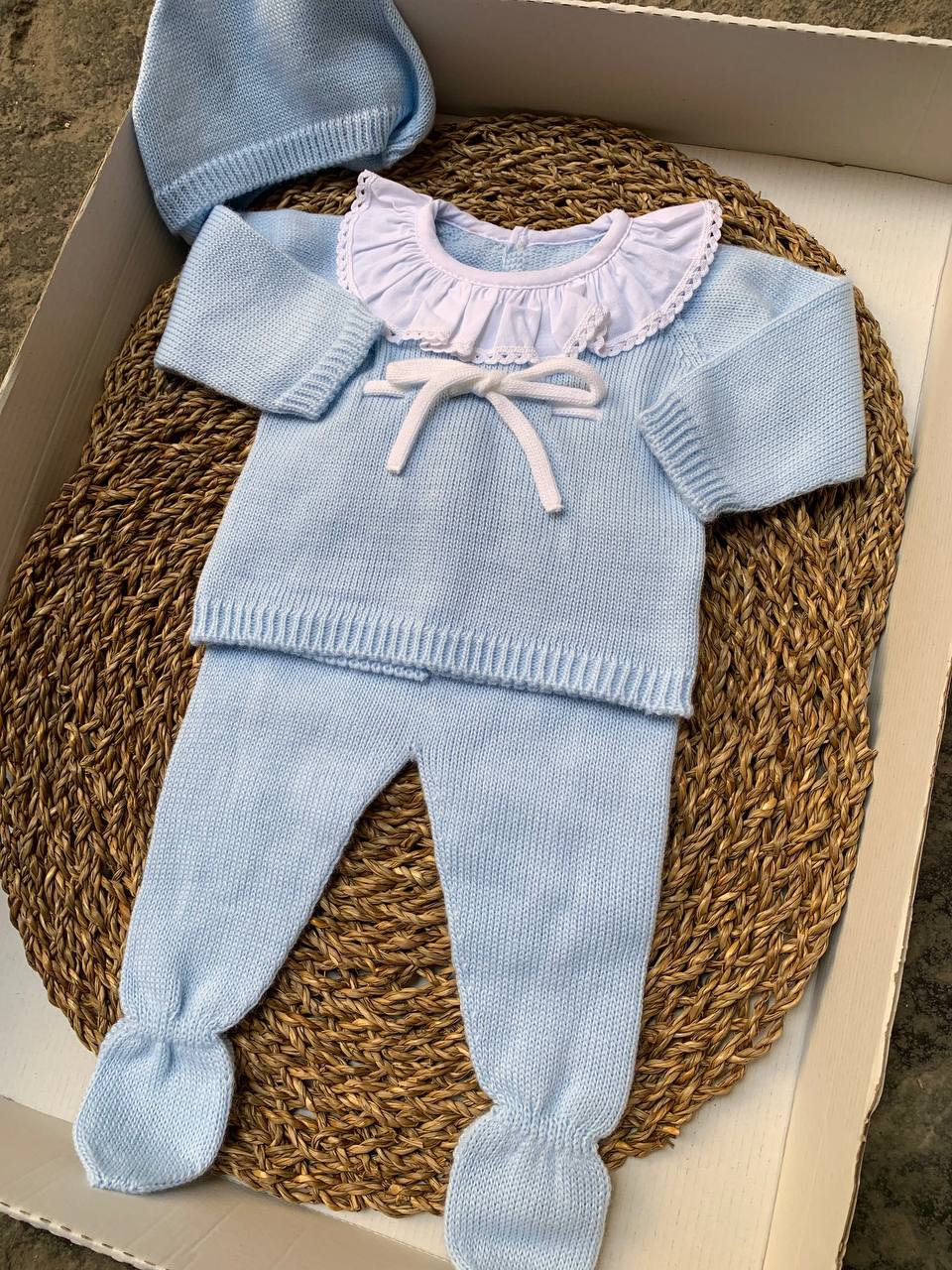 Tutina spezzata celeste con FIOCCO BABY FASHION