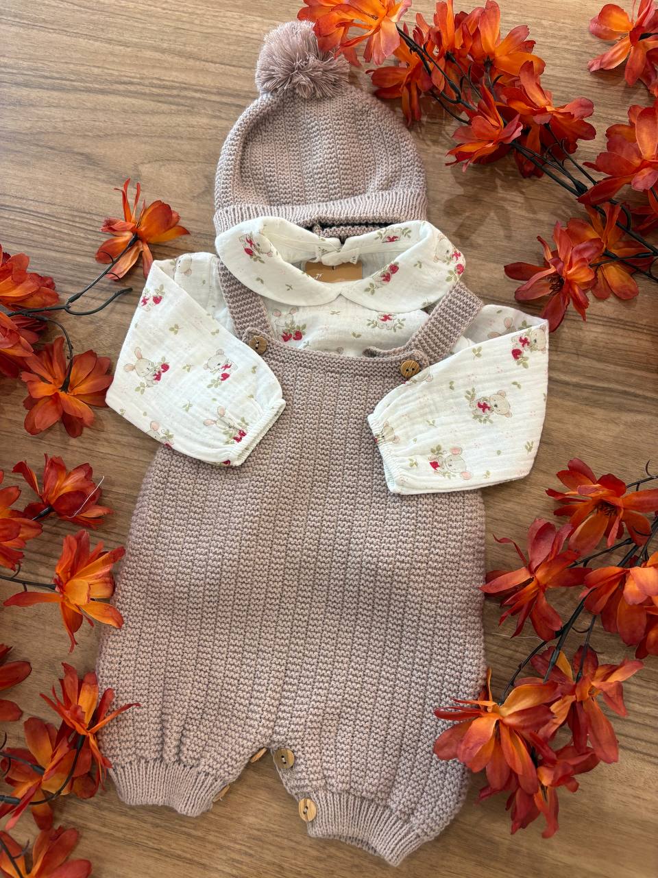 Pagliaccetto e CAPPELLINO BEIGE KOALA BABY FASHION
