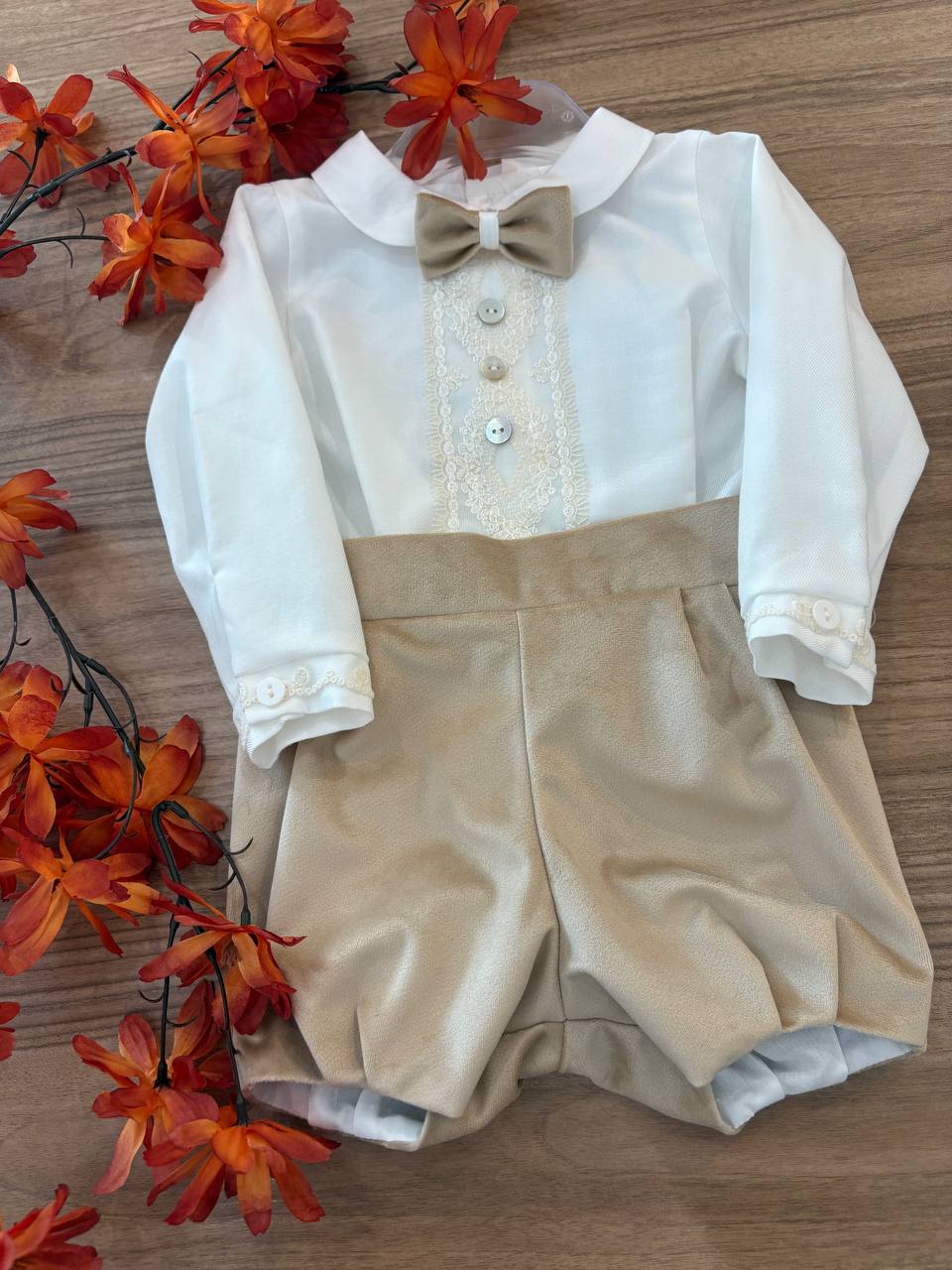 Abito Battesimale Con PIZZO BEIGE