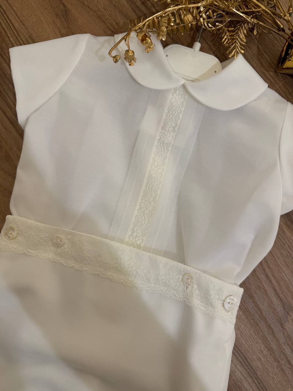 Abito Battesimale bianco CON RICAMI NISERET