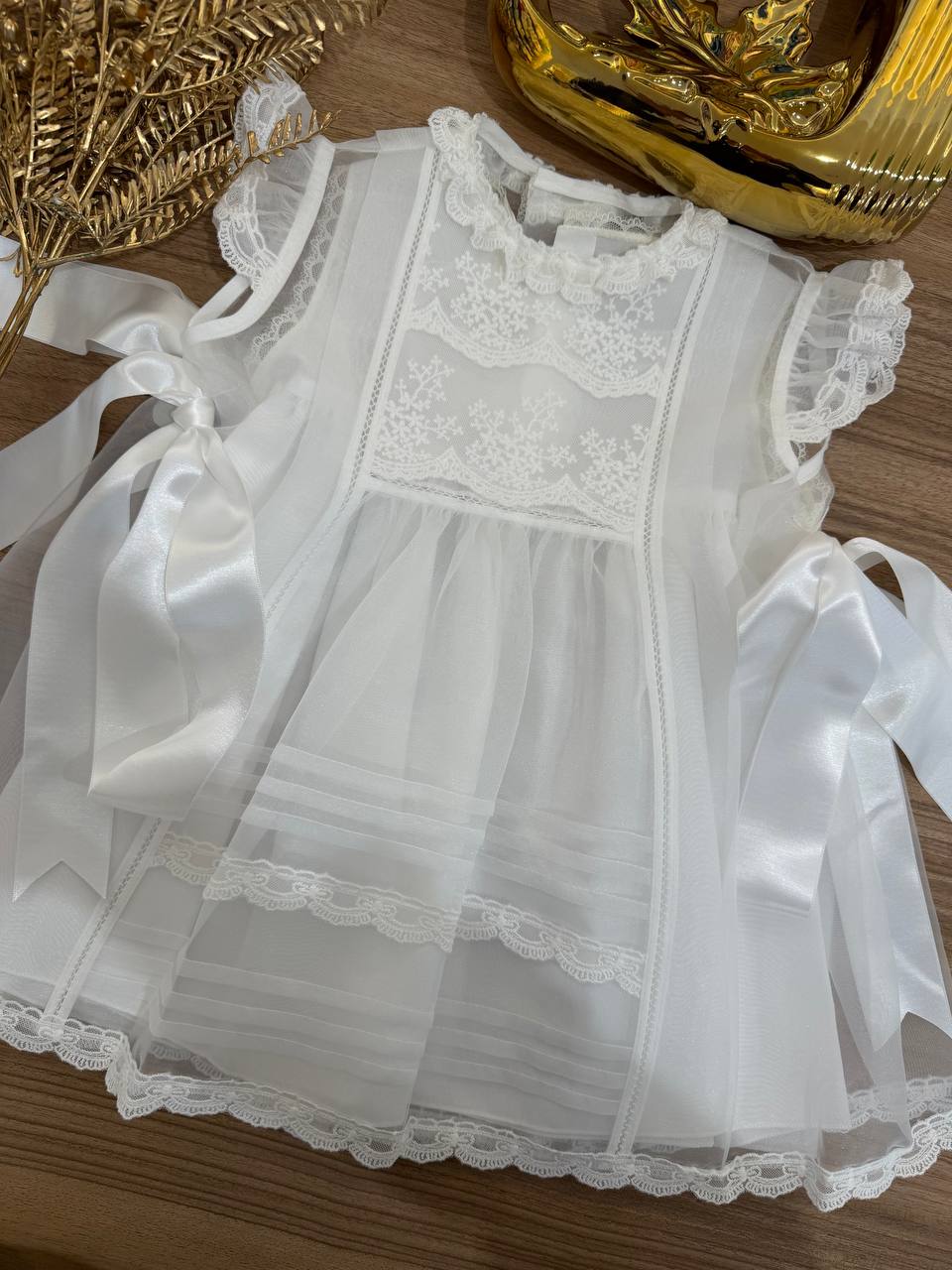 Abito Battesimale BIANCO PUNTO SMOCK CHARO