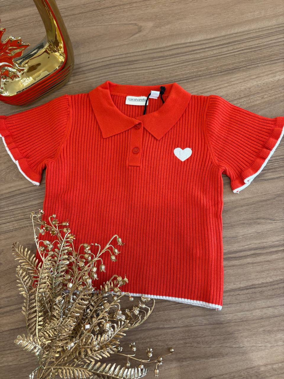 Maglietta POLO ROSSA CUORICINO SARABANDA