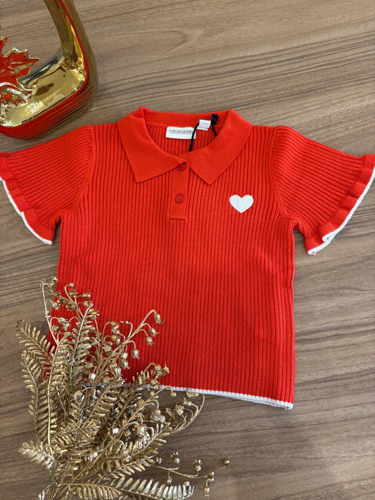 Maglietta POLO ROSSA CUORICINO SARABANDA