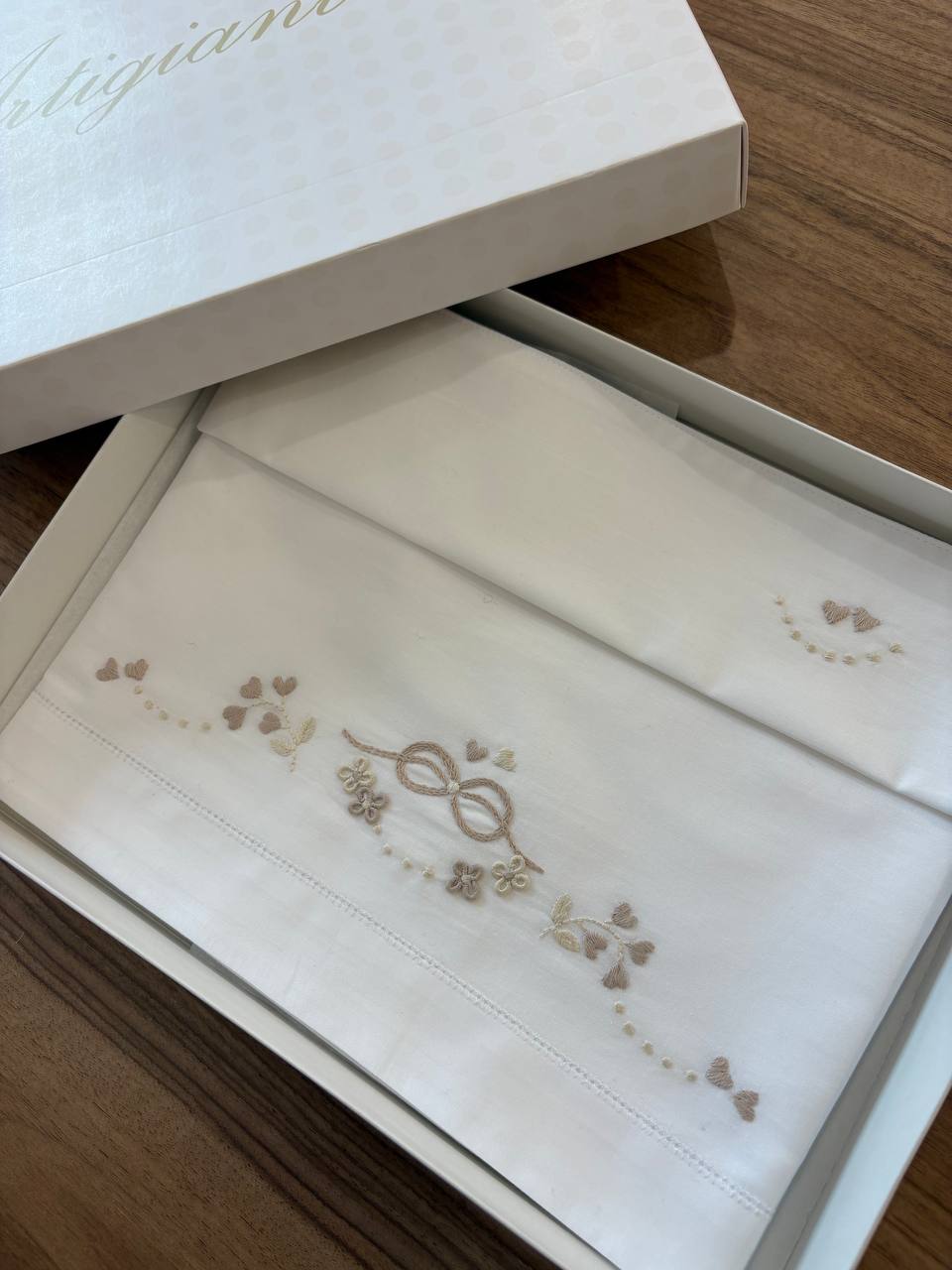 Lenzuolino INFINITO CON FIORI A RILIEVO ARTIGIANBABY