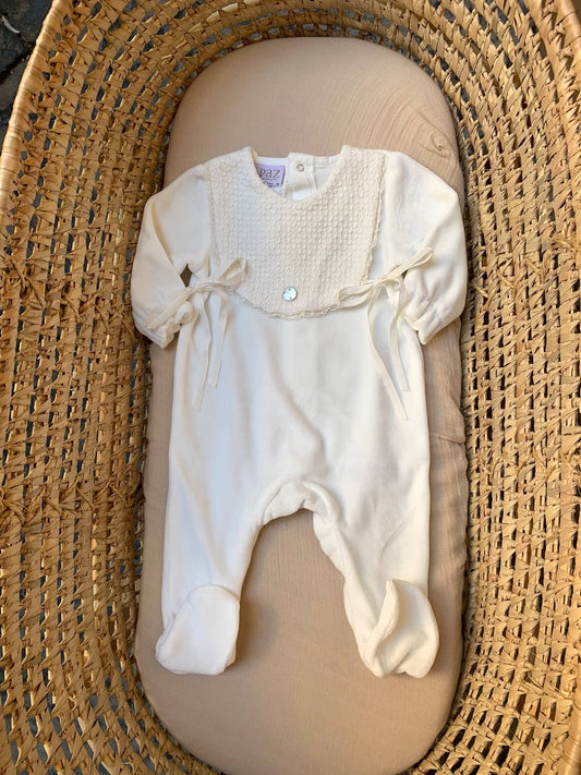 Tutina in ciniglia crema PAZ RODRIGUEZ