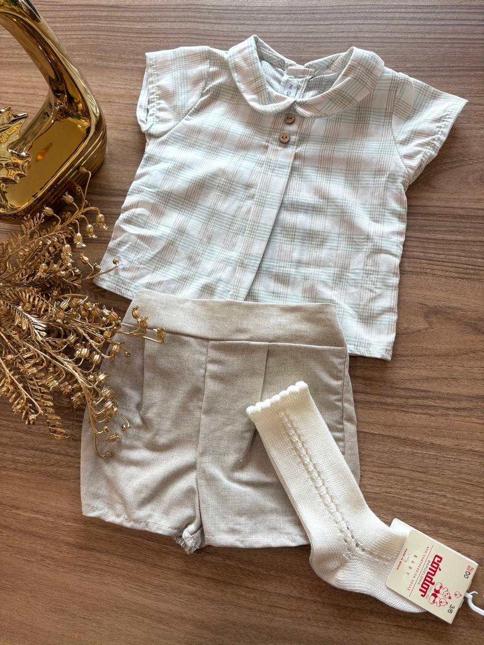Completo BEIGE QUADRI CALAMARO