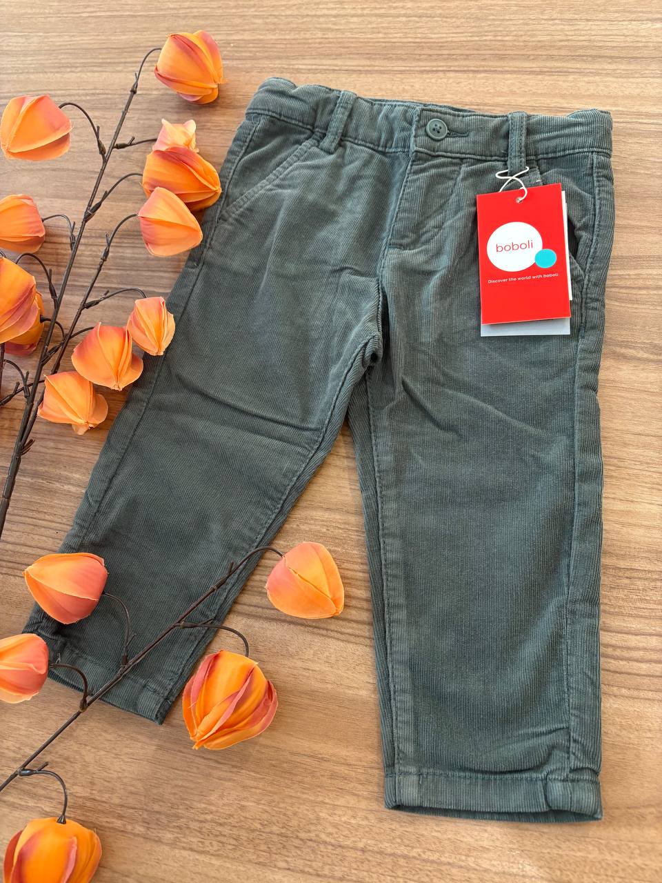 Pantalone in velluto VERDE BOBOLI