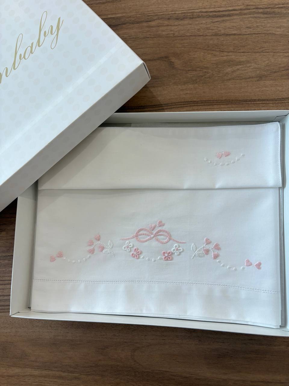 Lenzuolino INFINITO CON FIORI A RILIEVO ROSA ARTIGIANBABY
