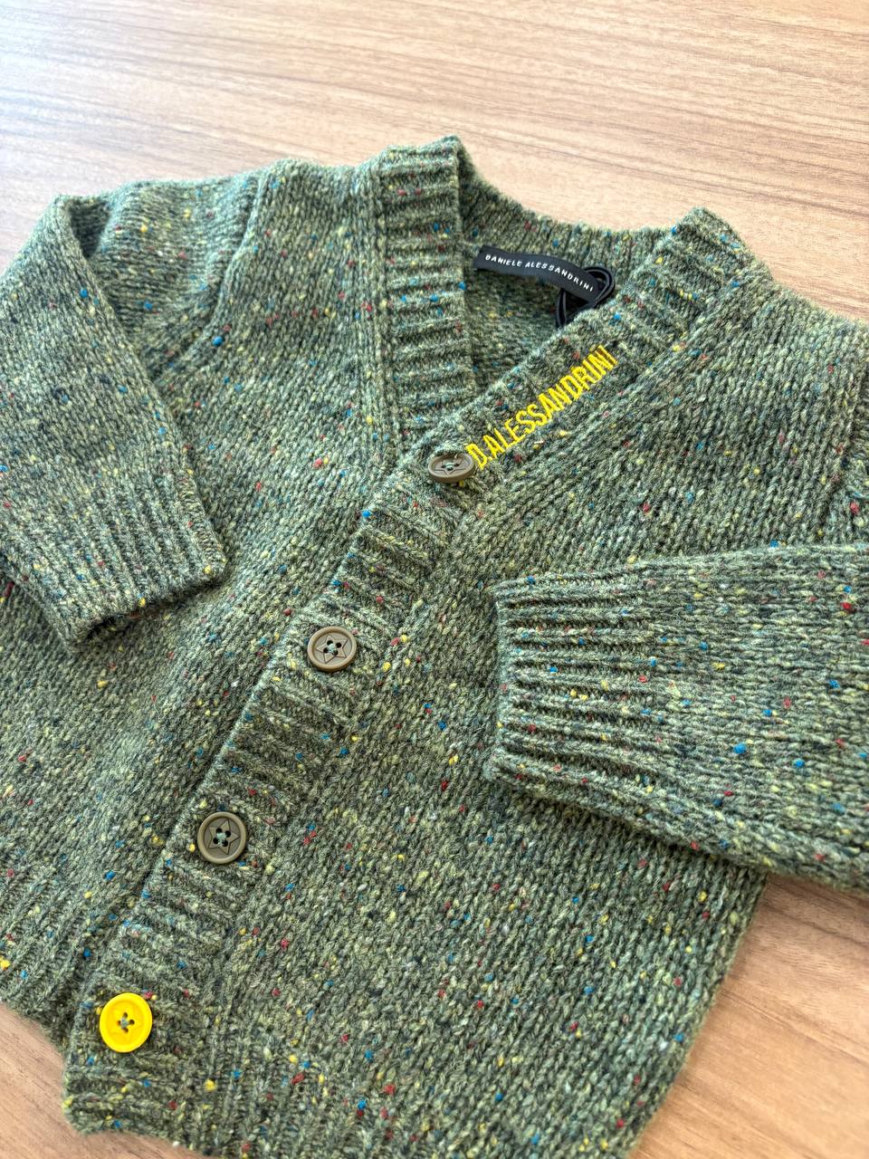 Cardigan VERDE MELANGE DANIELE ALESSANDRINI