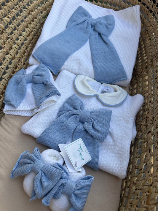 Coordinato FIOCCO DI LATTE AZZURRO
