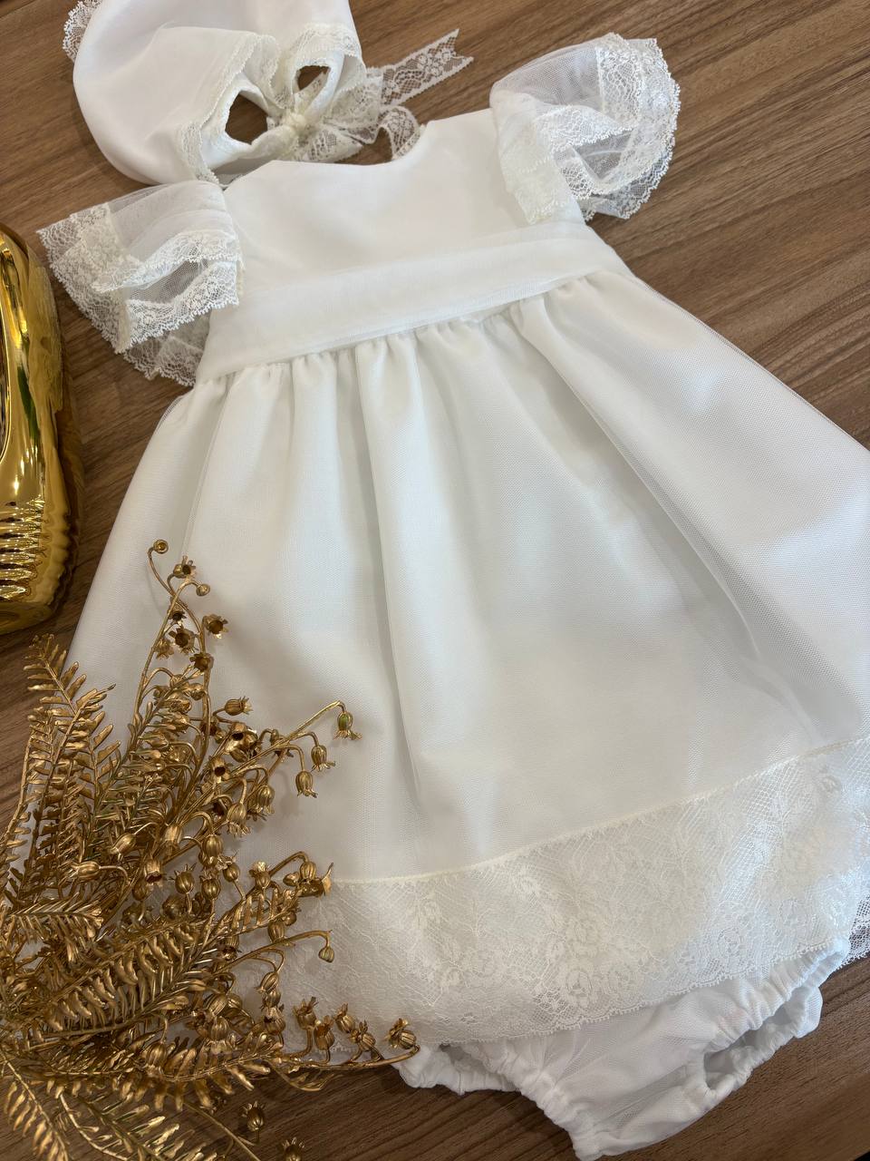 Abito Battesimale bianco BALZE RICAMATE NISERET