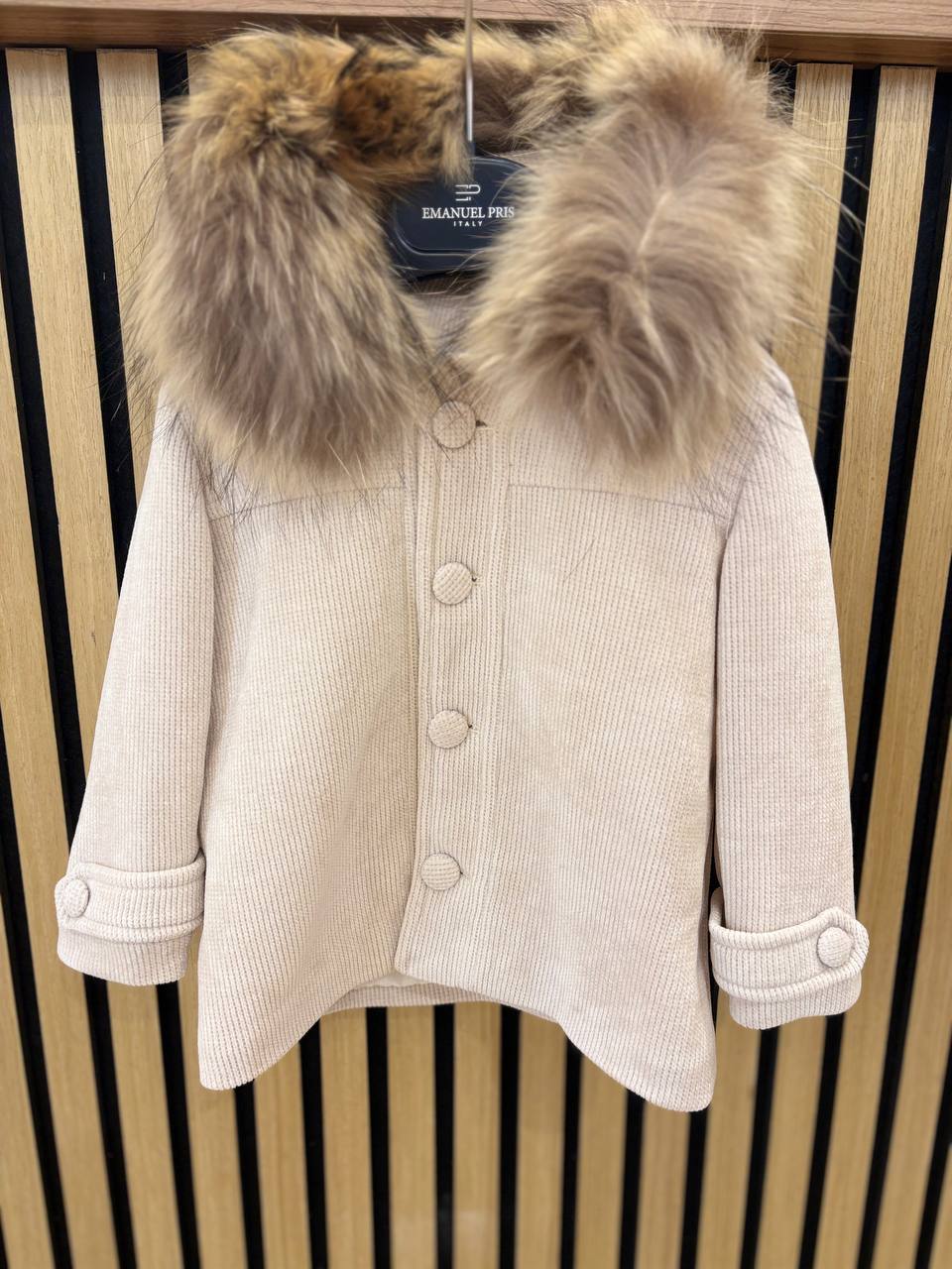 Cappottino CINIGLIA BEIGE CON PELLICCIA GUGU GAGA