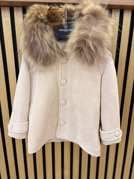 Cappottino CINIGLIA BEIGE CON PELLICCIA GUGU GAGA
