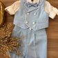 Completo ELEGANTE CON GILET BIANCO& AZZURRO BABY A.