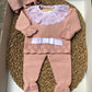 Tutina spezzata con collo IN PIZZO ROSA BABY FASHION