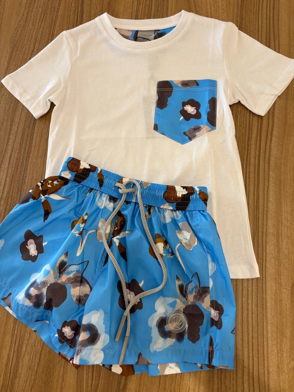 Costume e T-SHIRT AZZURRO ISLAND COCO