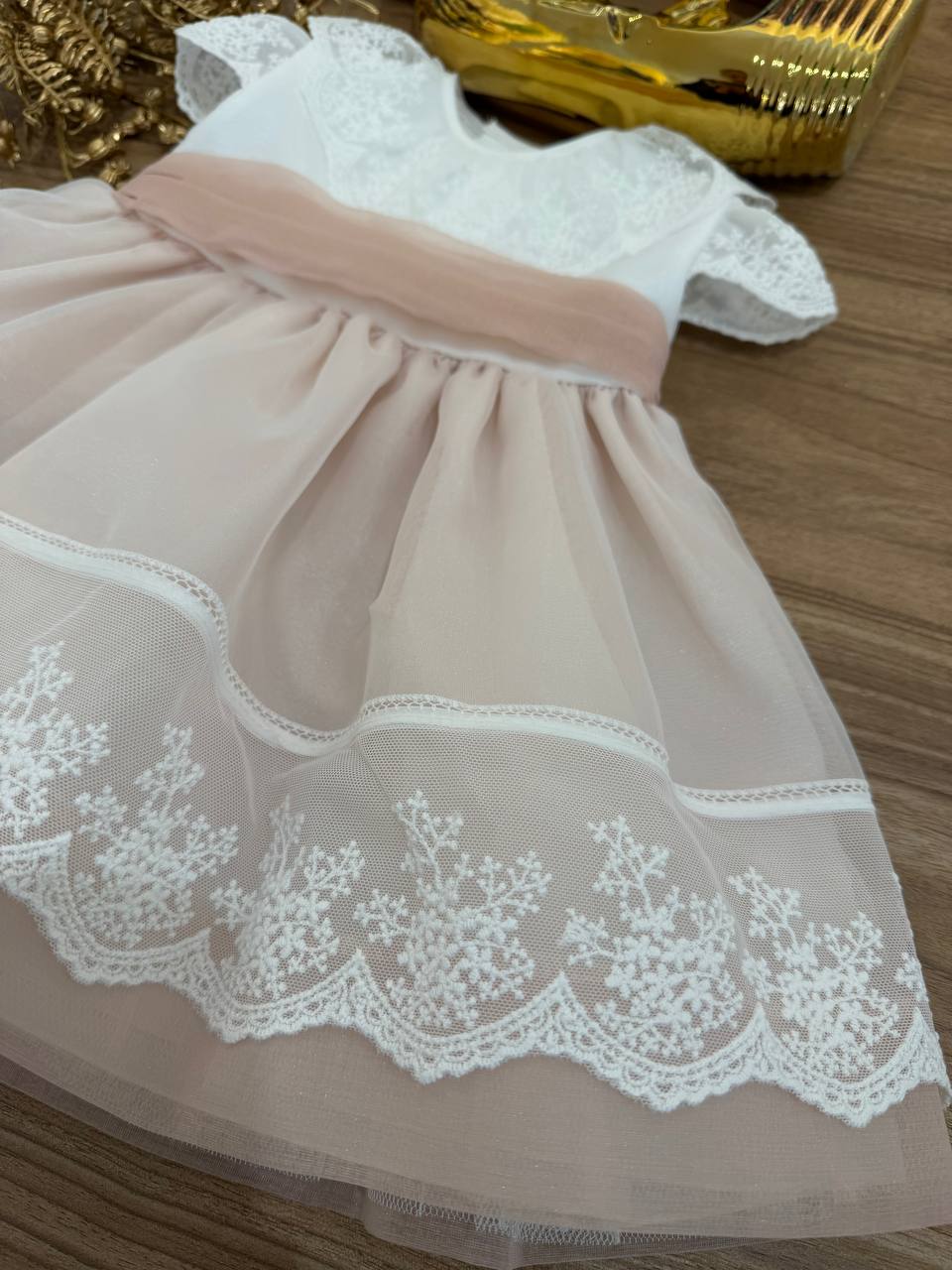 Abito Battesimale RICAMATO ROSA CHARO