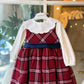 Abito scozzese ROSSO con CINTURA BLU SARABANDA