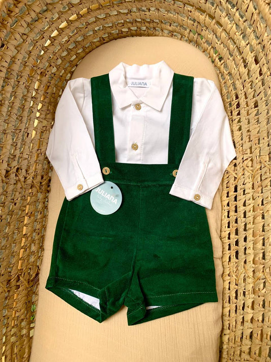 Salopette in velluto verde JULIANA