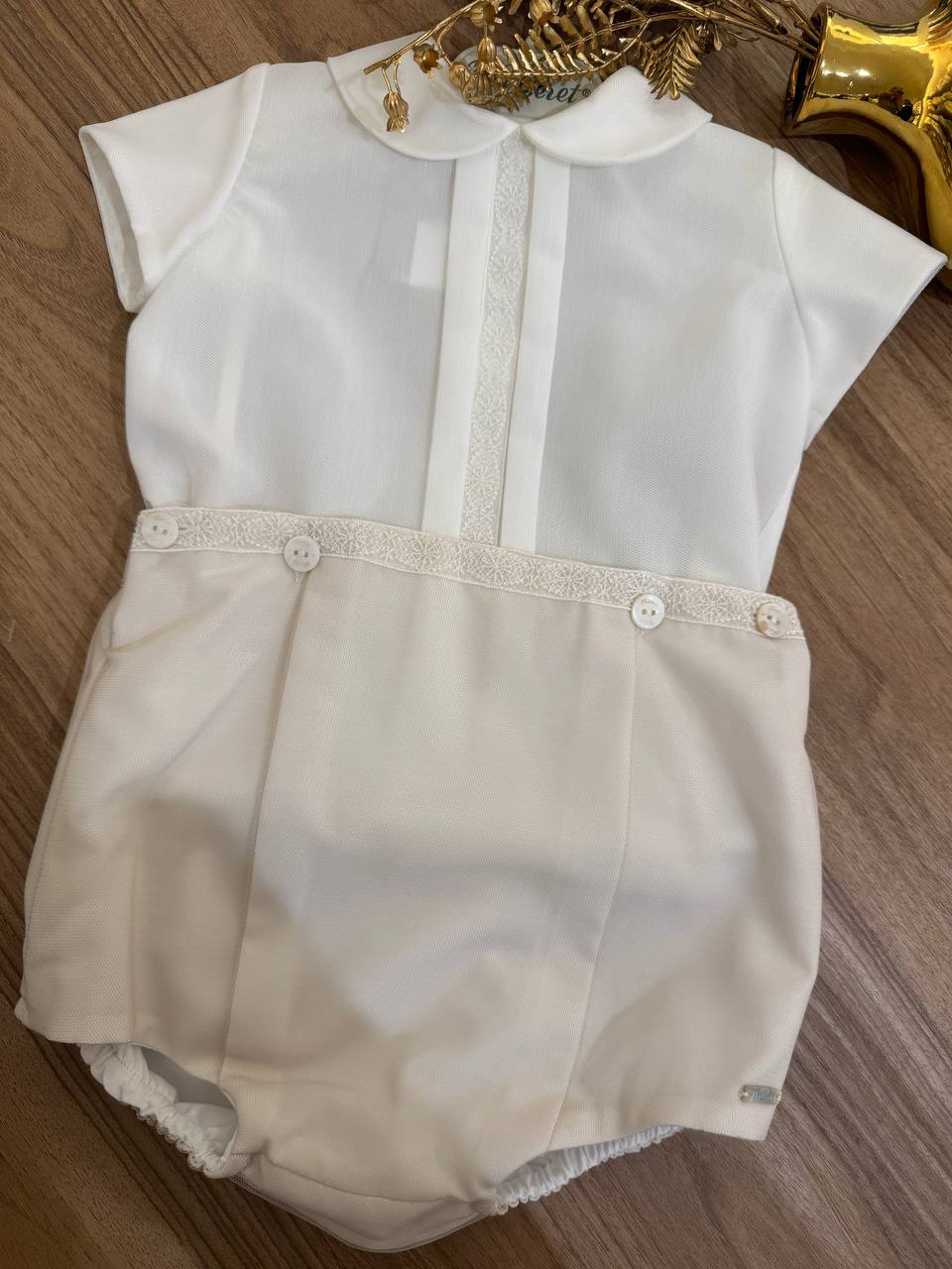 Abito Battesimale bianco e BEIGE NISERET