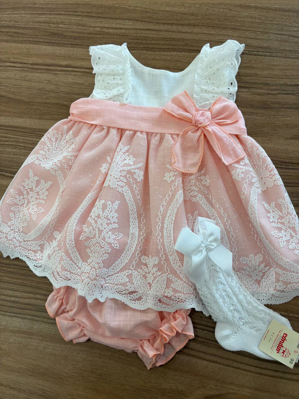 Abitino PESCA E BIANCO PIZZO SAN GALLO VALENTINA BEBÉS