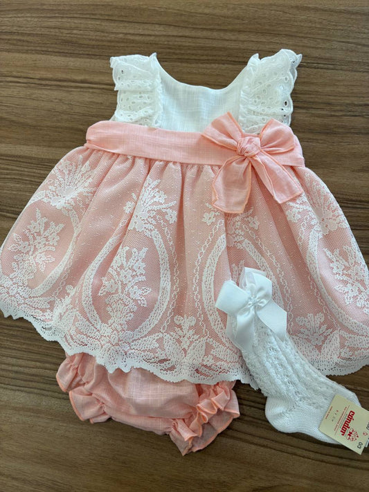 Abitino PESCA E BIANCO PIZZO SAN GALLO VALENTINA BEBÉS