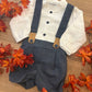 SALOPETTE E CAMICIA BLU MELANGE CALAMARO