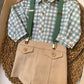 Salopette SCACCHI VERDE E BEIGE DEL SUR