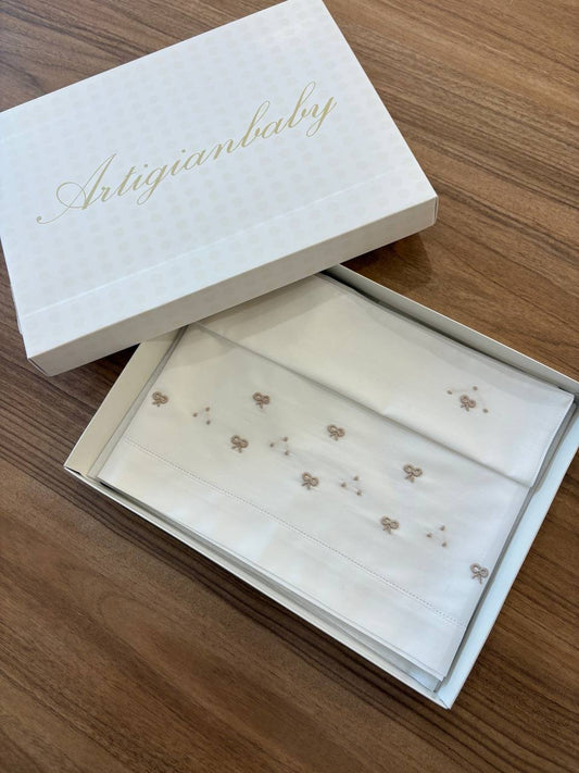 Lenzuolino FIOCCHI BIANCO ECRÙ ARTIGIANBABY