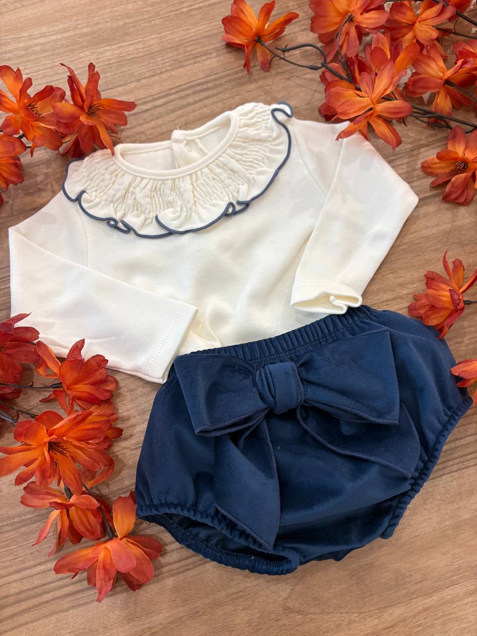 Body ROUGE E CULOTTE FIOCCO BLU CALMARO