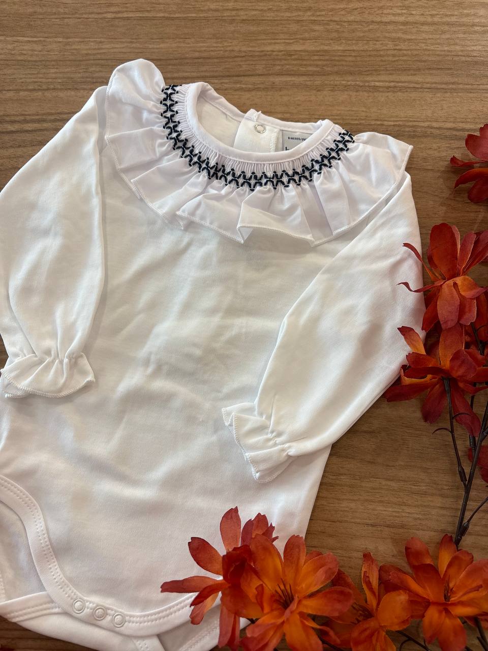 Body CON SMOCK RICAMATO BLU BABIDU