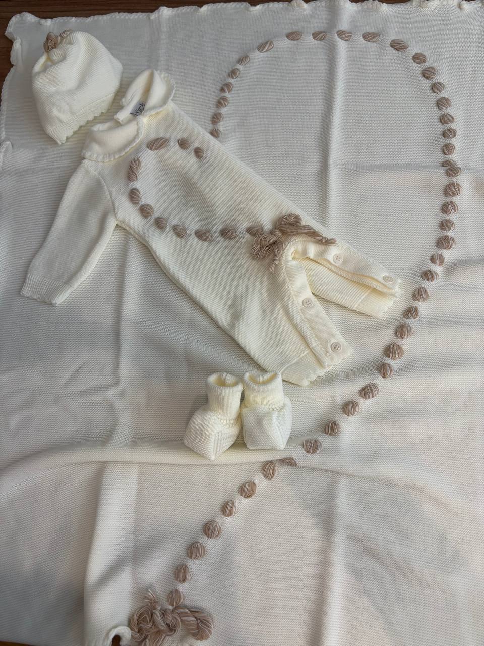 Coordinato "CUORE DI MAMMA E FIGLIO" PANNA PAPPA&LATTE