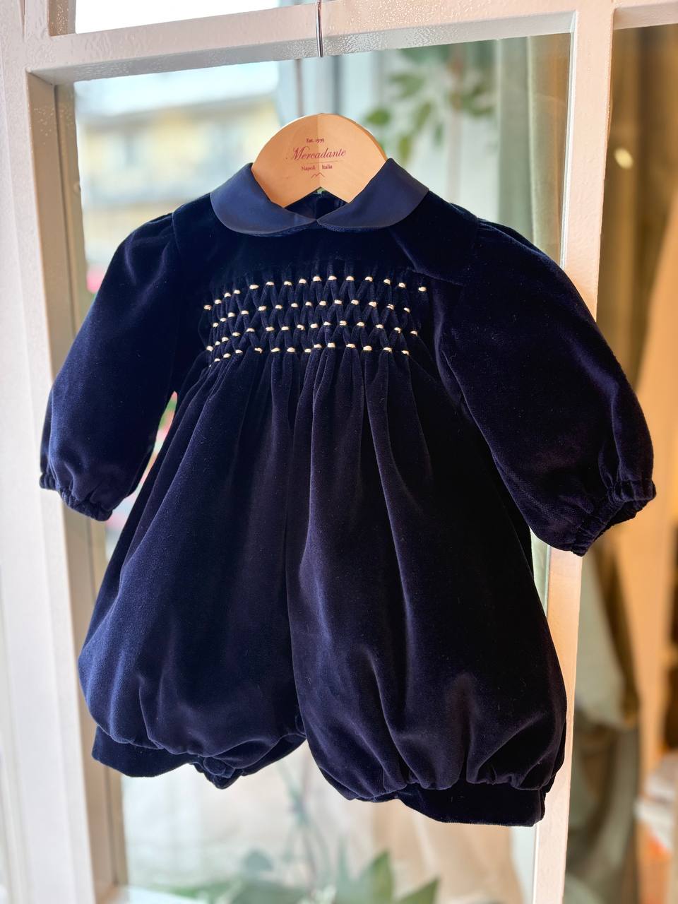 PAGLIACCETTO PUNTO SMOCK BLU MERCADANTE
