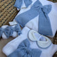 Coordinato FIOCCO DI LATTE AZZURRO
