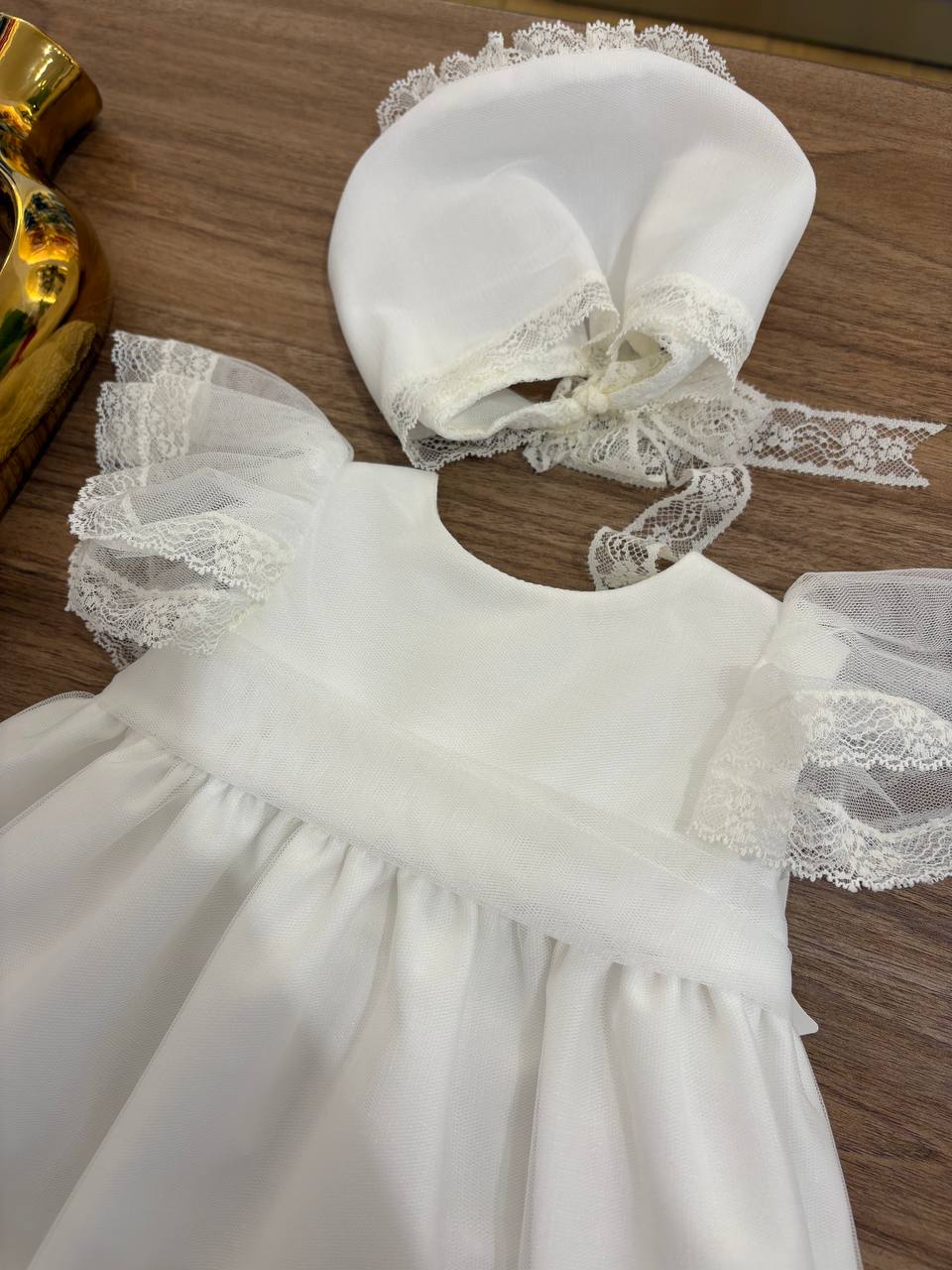 Abito Battesimale bianco BALZE RICAMATE NISERET