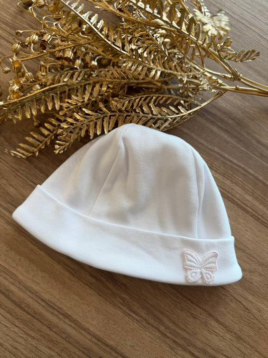 Cappellino Butterfly BIANCO e rosa BABY GI