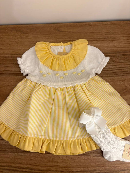 ABITO POIS GIALLO BABY FASHION