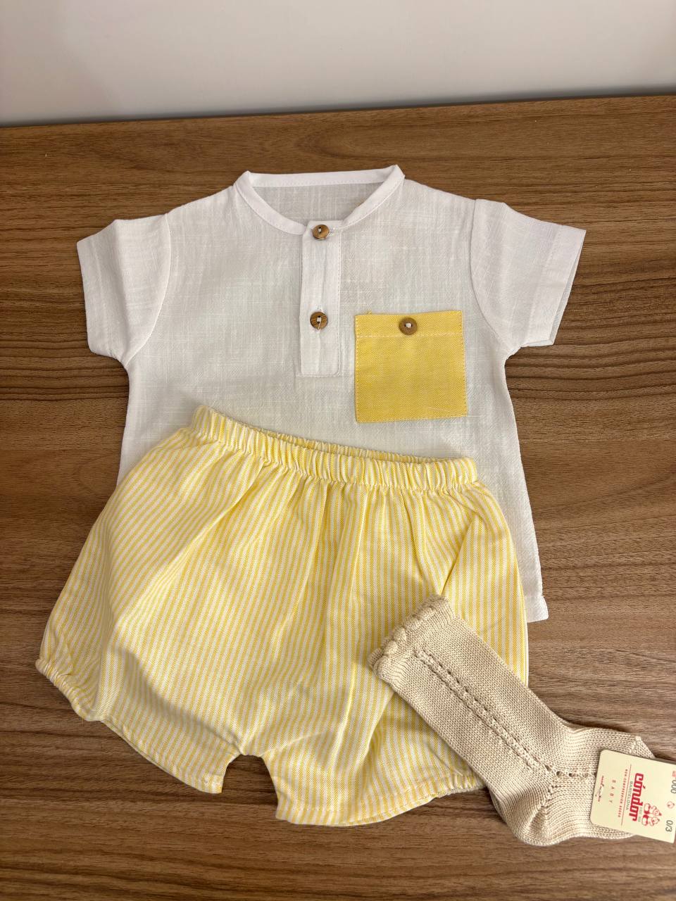 Completo A RIGHE GIALLO BABY FASHION
