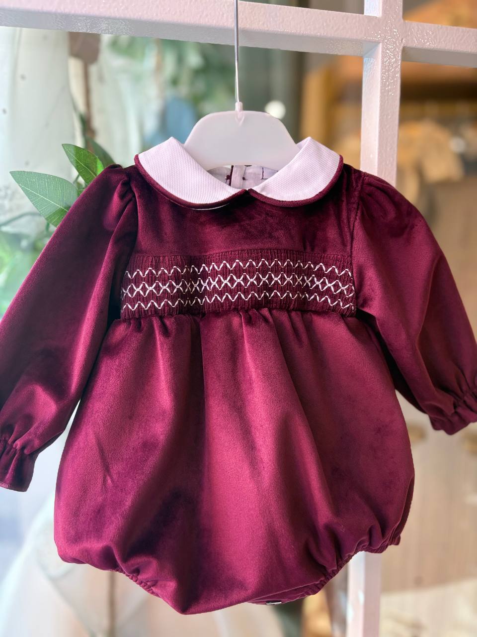PAGLIACCETTO PUNTO SMOCK BORDEAUX