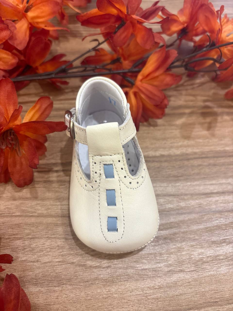 Scarpina STILE INGLESE VANIGLIA E AZZURRO PANYNO