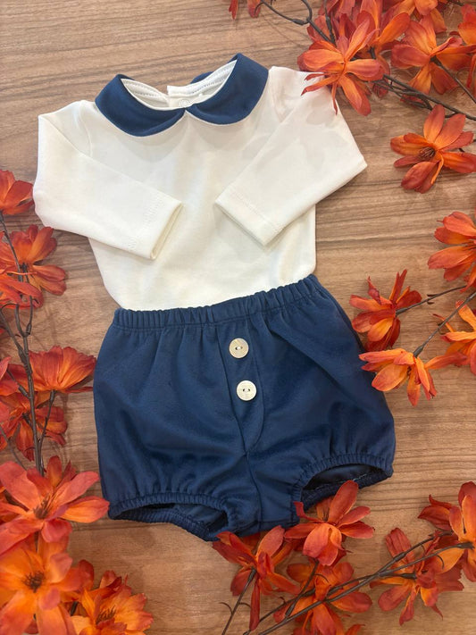 Body e culotte BLU IN VELLUTO CALAMARO