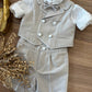 Completo ELEGANTE CON GILET BIANCO& TORTORA BABY A.