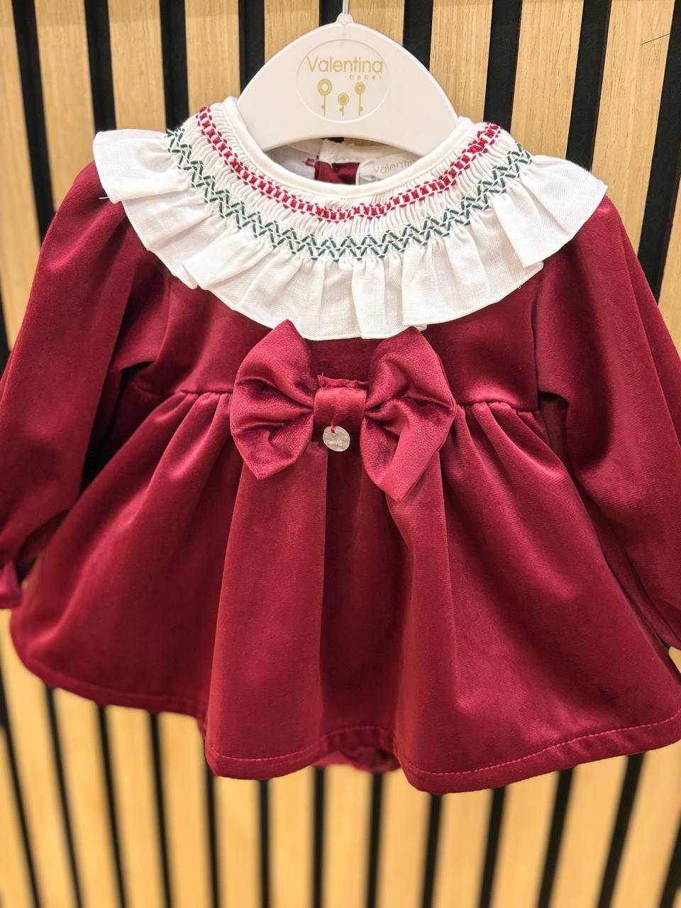 Abitino in velluto BORDEAUX VALENTINA BEBÈS